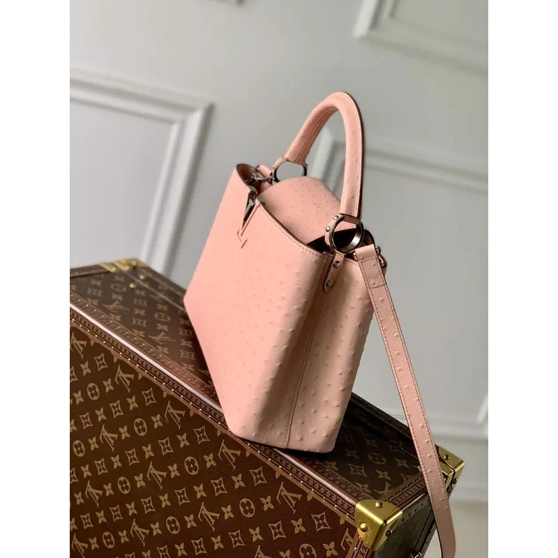 LV N81523 Louis Vuitton Capucines MM Handbag Pink