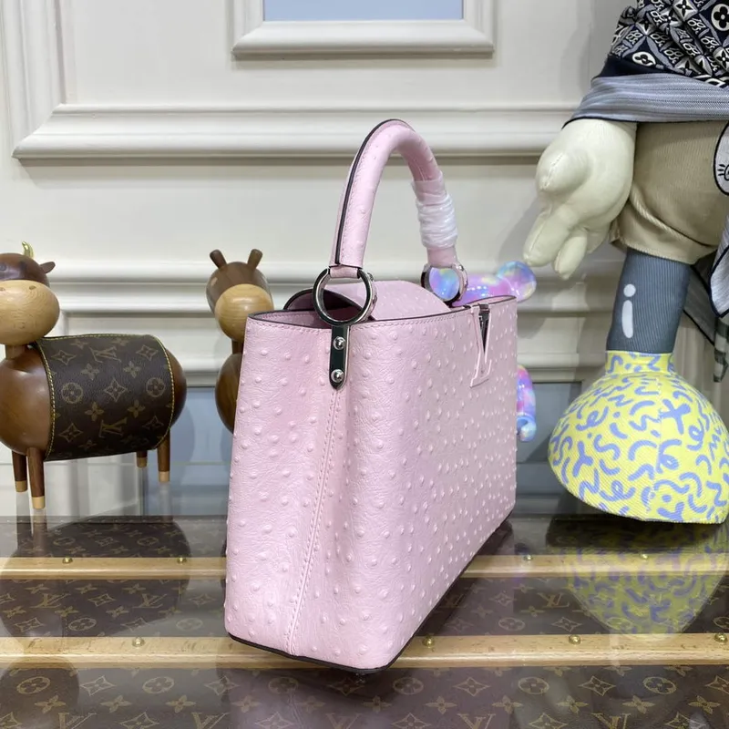 LV N81279 Louis Vuitton Capucines MM Handbag Rose Calypso