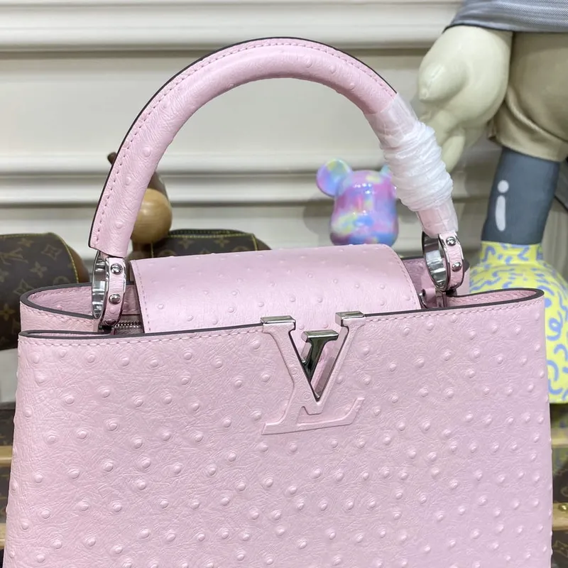 LV N81279 Louis Vuitton Capucines MM Handbag Rose Calypso