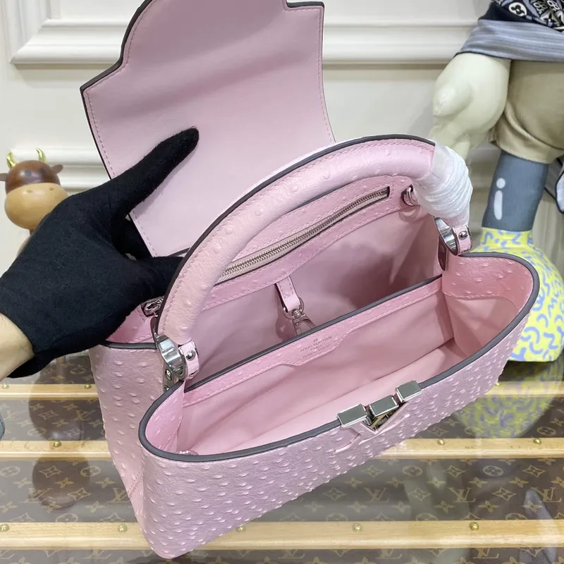 LV N81279 Louis Vuitton Capucines MM Handbag Rose Calypso