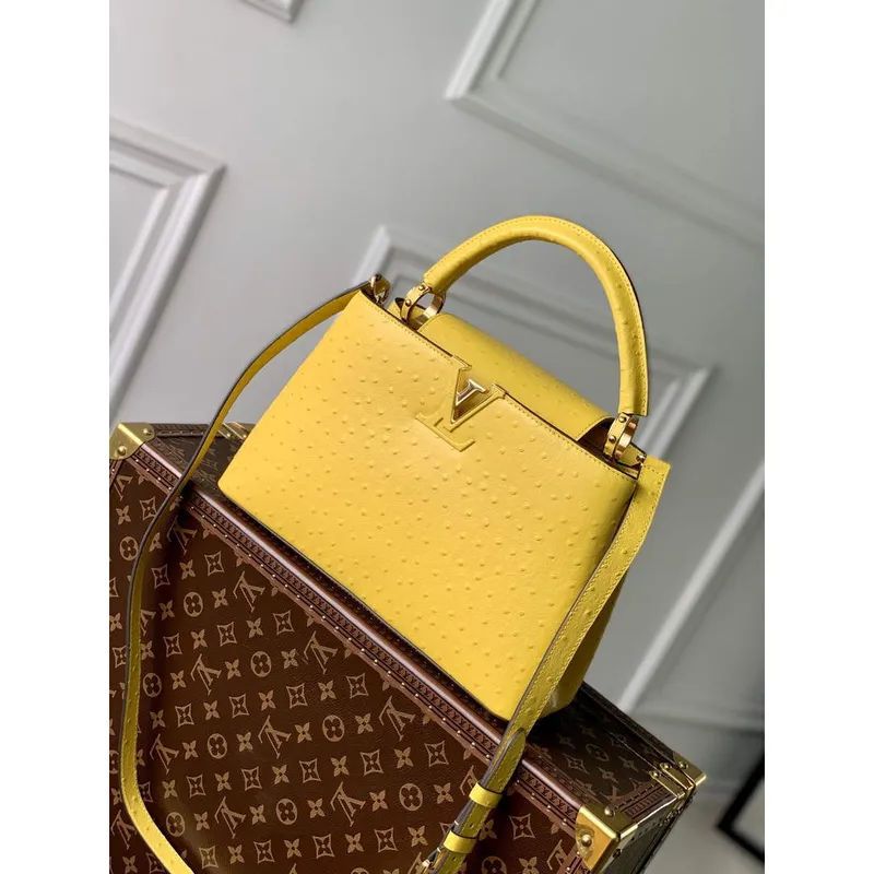 LV N81196 Louis Vuitton Capucines MM Handbag Yellow
