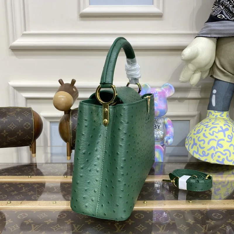 LV N93075 Louis Vuitton Capucines MM Handbag Mint Green