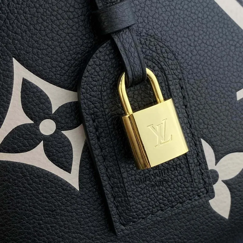 Louis Vuitton LV M58913 Petit Palais Bicolor Monogram empreinte leather Beige and Black