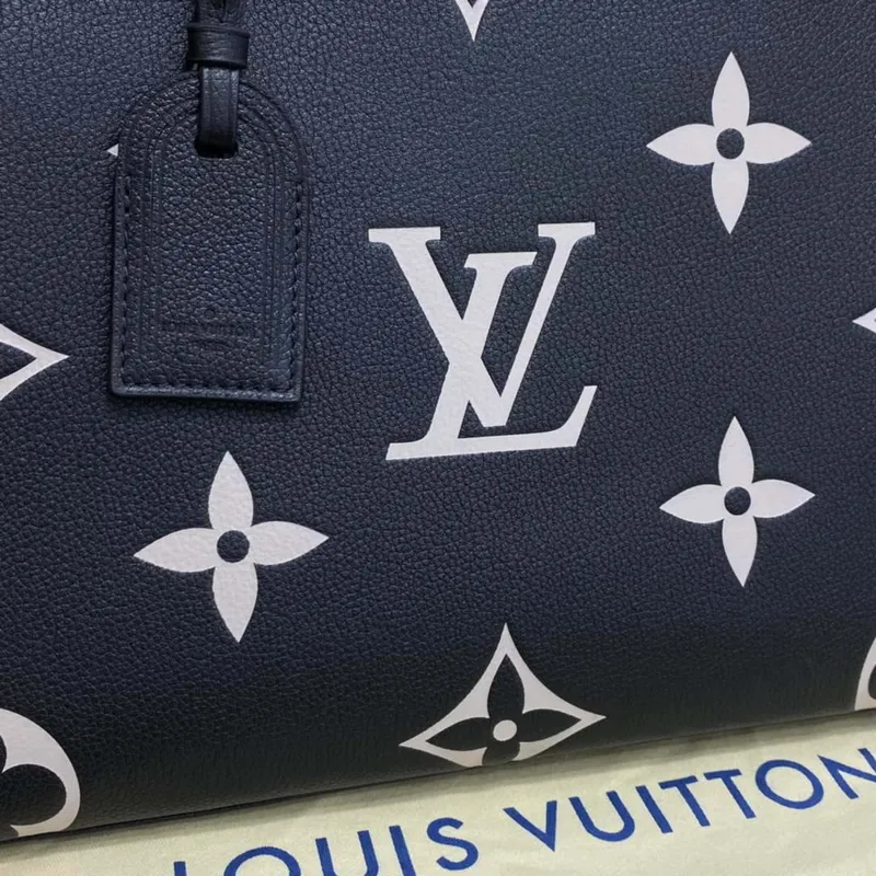 Louis Vuitton LV M45842 Grand Palais bicolor Monogram empreinte leather Black Beige