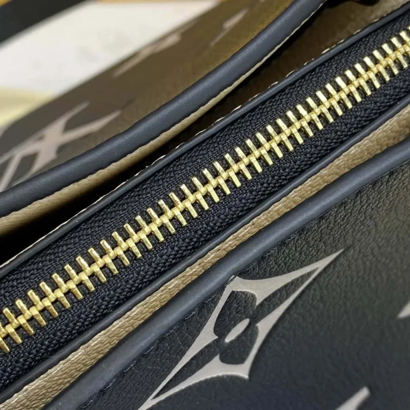 Louis Vuitton LV M45842 Grand Palais bicolor Monogram empreinte leather Black Beige