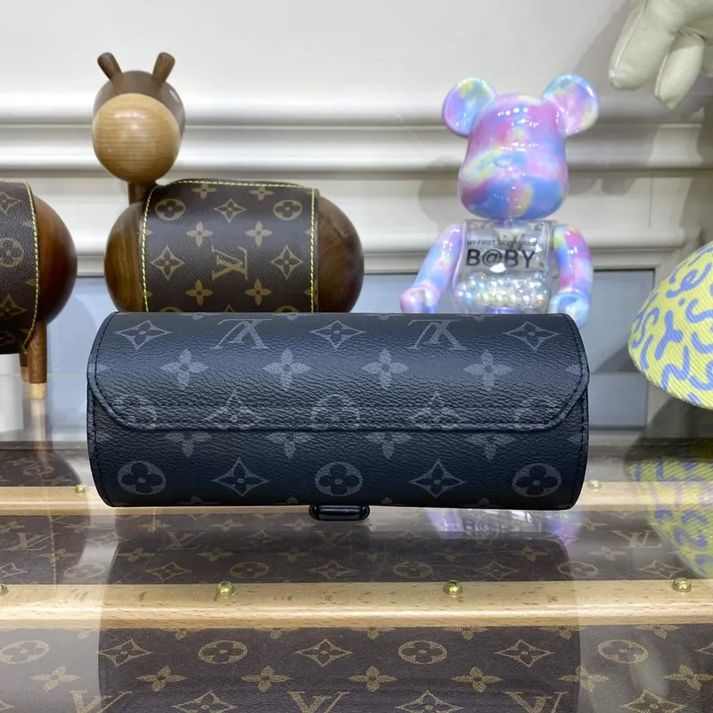 LV M43385 Louis Vuitton 3 Watch Case Monogram Eclipse