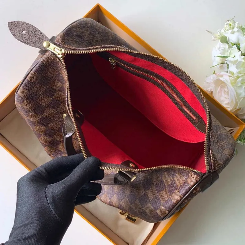 Louis Vuitton LV N41364 Speedy 30 Bag Damier Ebene Canvas