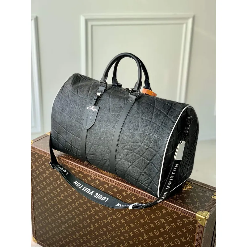 LV M21382 Louis Vuitton Keepall Bandouliere 50 Bag Black