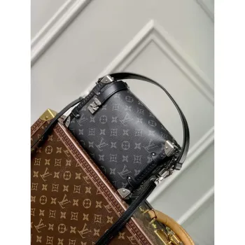 LV M46358 Louis Vuitton Side Trunk PM Handbag Black