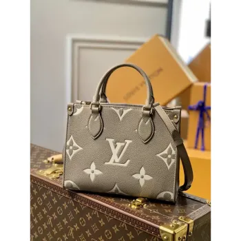LV M45779 Louis Vuitton Onthego Pm Bag leather Gray