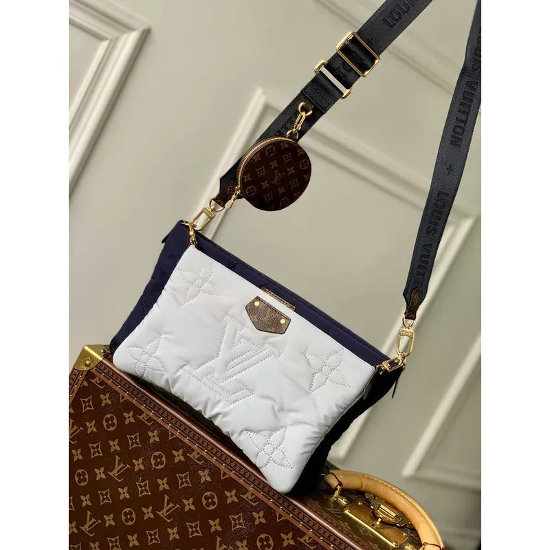Louis Vuitton M21057 LV Maxi Multi Pochette Accessoires Bag M21056 Navy Blue and Silver