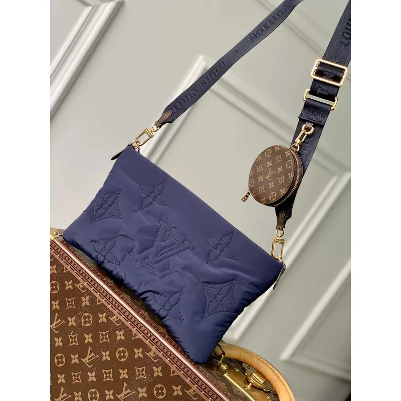 Louis Vuitton M21057 LV Maxi Multi Pochette Accessoires Bag M21056 Navy Blue and Silver