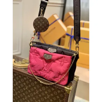 LV M58980 Louis Vuitton Maxi Multi Pochette Accessoires Bag M58977 Black and Fuchsia