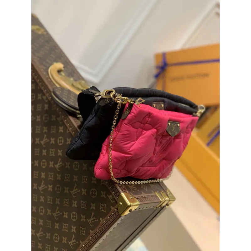 LV M58980 Louis Vuitton Maxi Multi Pochette Accessoires Bag M58977 Black and Fuchsia