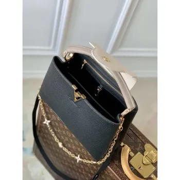 LV M20708 Louis Vuitton Capucines MM Handbag Black
