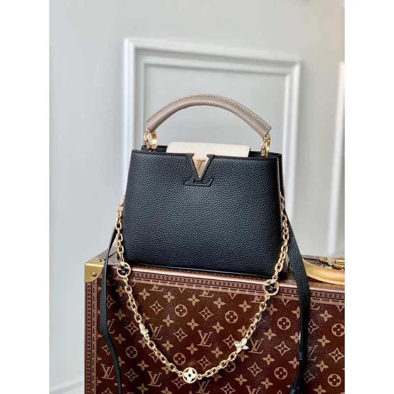 LV M20708 Louis Vuitton Capucines Mini Handbag Black