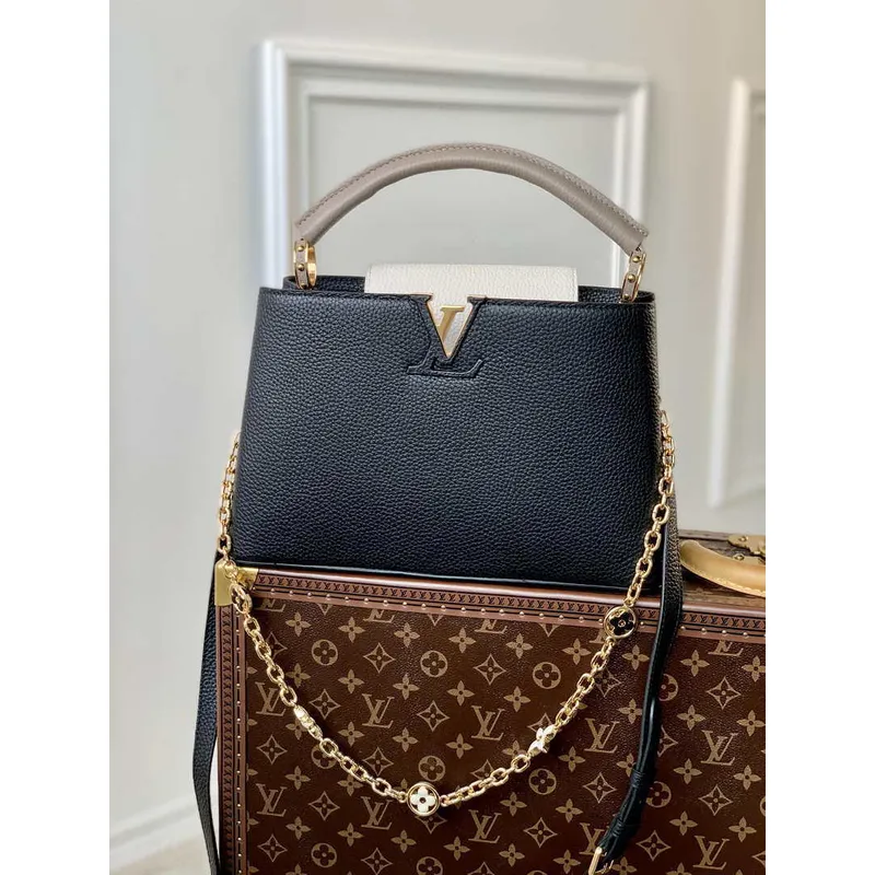 LV M20708 Louis Vuitton Capucines BB Handbag Black