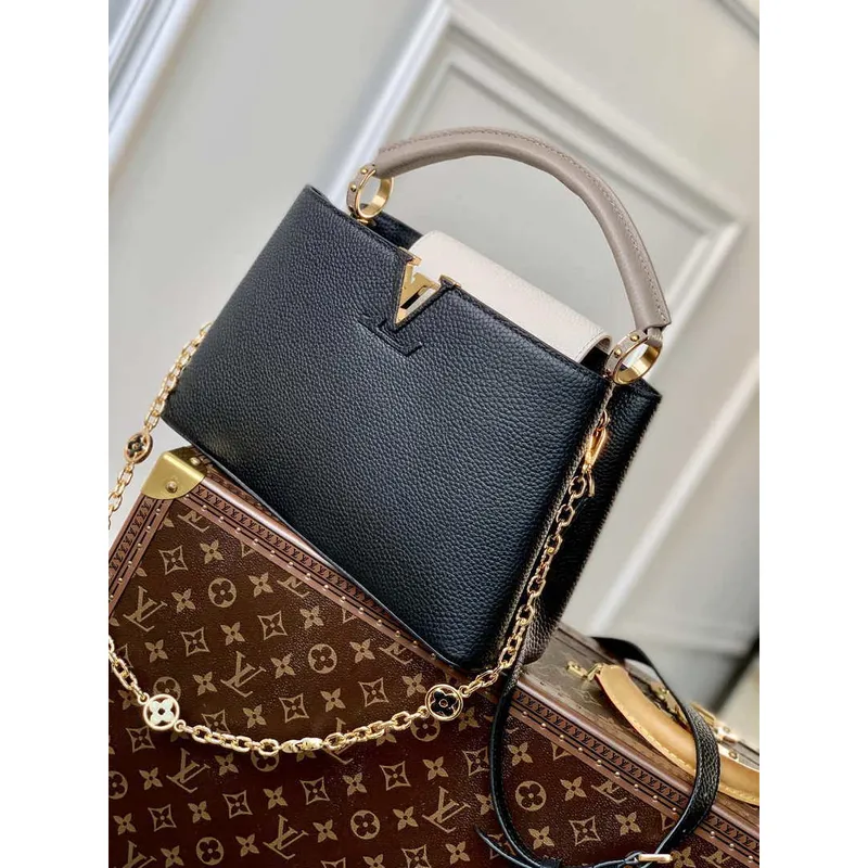 LV M20708 Louis Vuitton Capucines BB Handbag Black