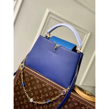LV M20844 Louis Vuitton Capucines MM Handbag Blue