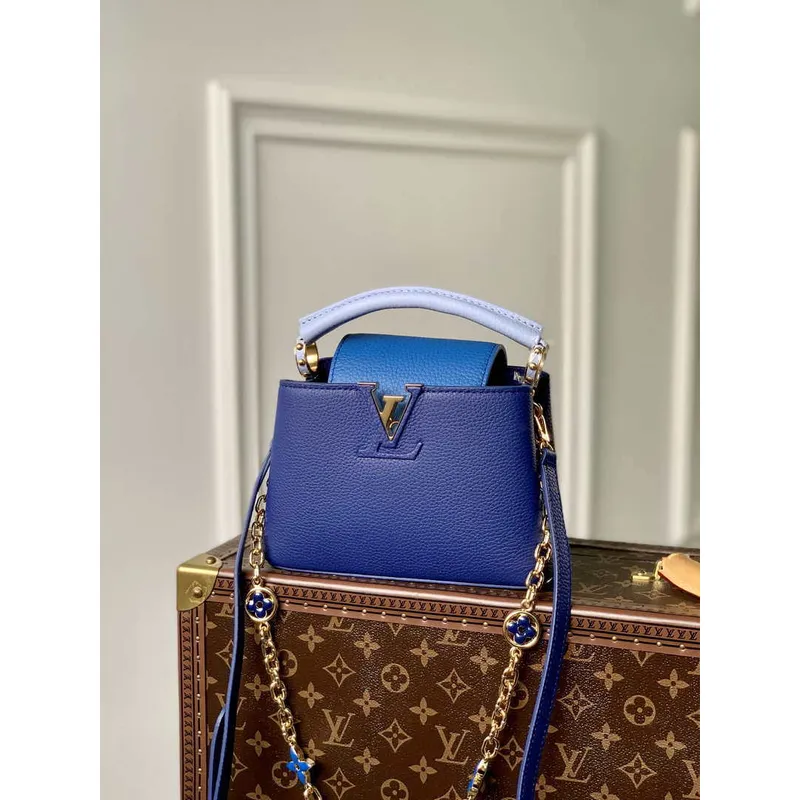 LV M20844 Louis Vuitton Capucines Mini Handbag Blue