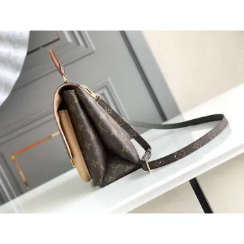 LV M44257 Louis Vuitton Marignan Messenger Top Handle Monogram M43960 Bag Apricot