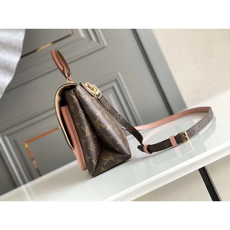 LV M44259 Louis Vuitton Marignan Messenger Top Handle Monogram M44286 Bag Pink