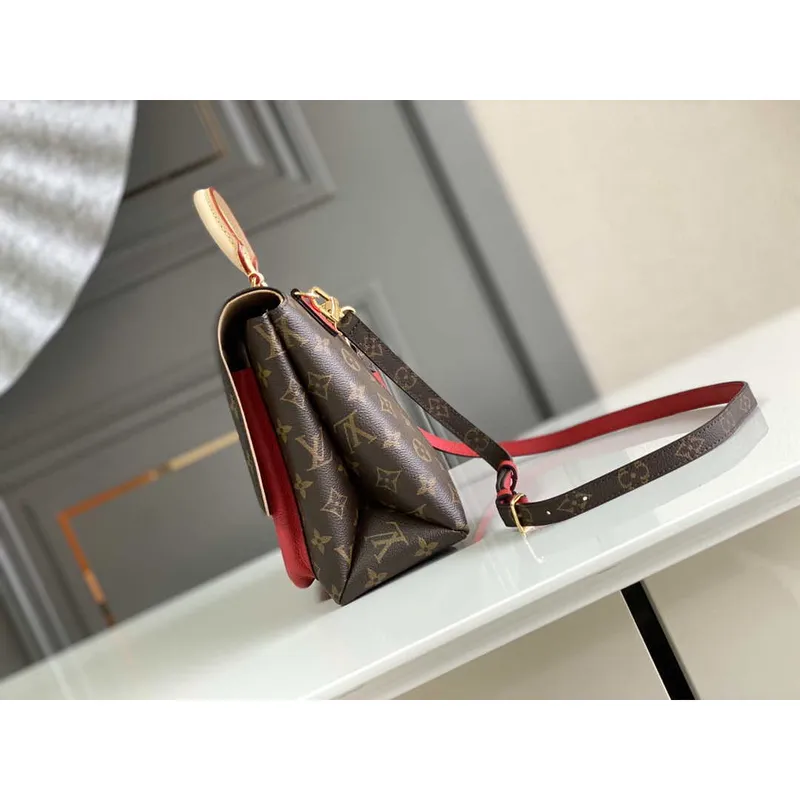 LV M44286 Louis Vuitton Marignan Messenger Top Handle M44259 Monogram Bag Red