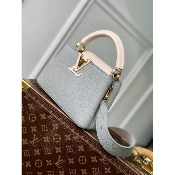 LV M21296 Louis Vuitton Capucines Mini Handbag Steeple Gray / Greige