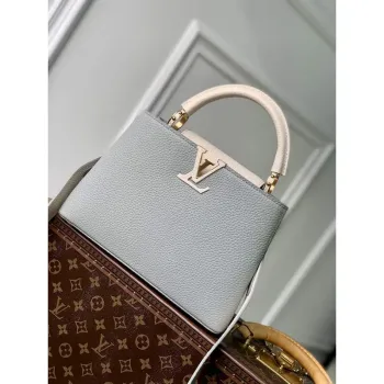 LV M21296 Louis Vuitton Capucines BB Handbag Steeple Gray / Greige
