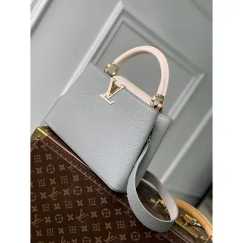 LV M21296 Louis Vuitton Capucines BB Handbag Steeple Gray / Greige