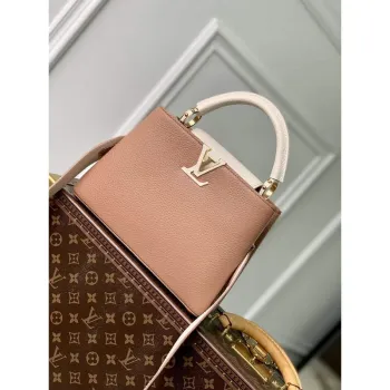 LV M21045 Louis Vuitton Capucines BB Handbag Trianon Pink / Greige