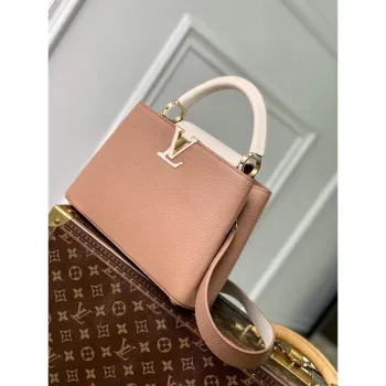 LV M21045 Louis Vuitton Capucines BB Handbag Trianon Pink / Greige