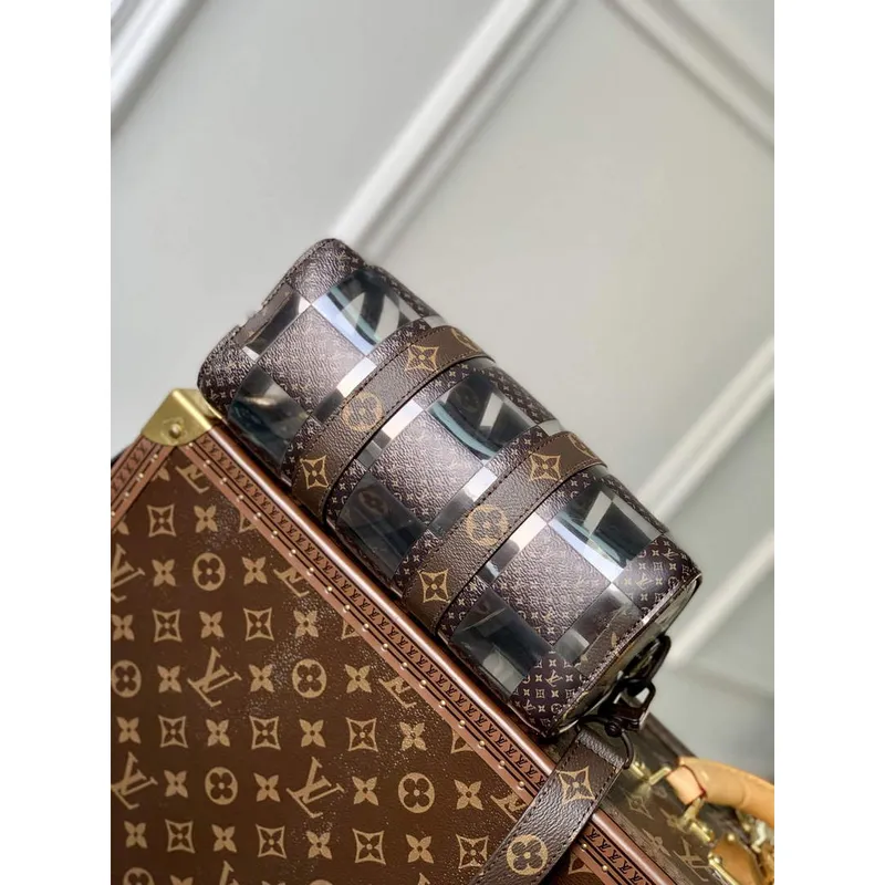 LV M20872 Louis Vuitton Keepall Bandouliere 25 Bag Brown