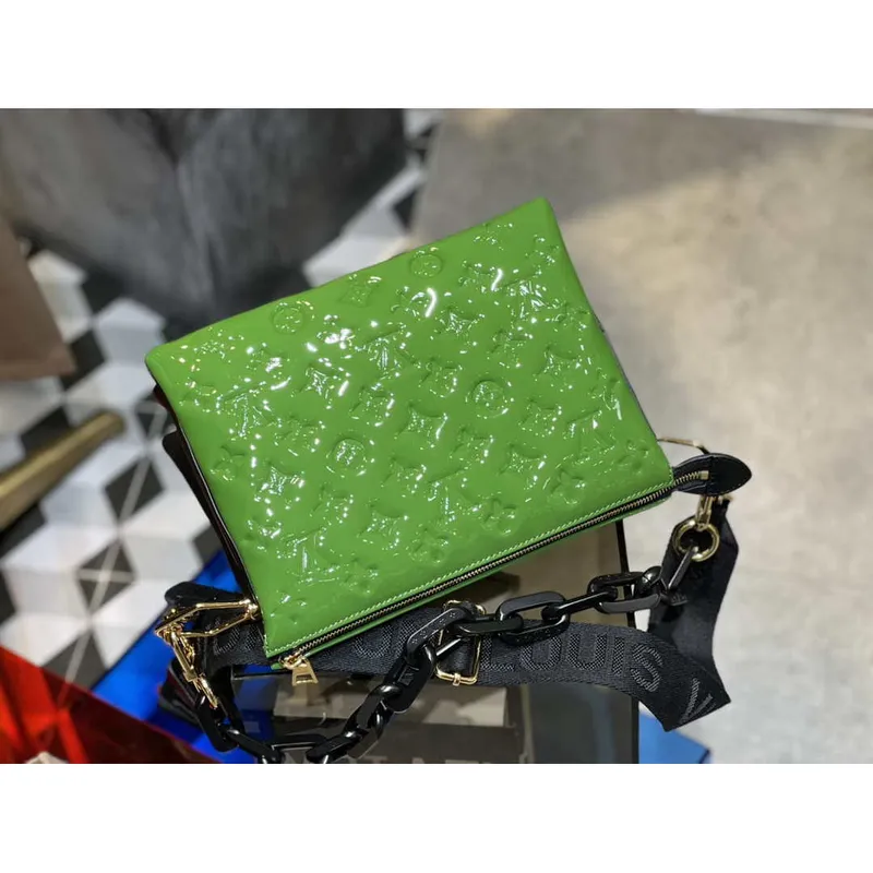 LV M20565 Louis Vuitton Coussin PM Bag Patent calfskin Green