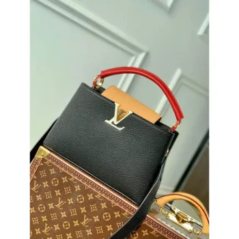 LV M20704 Louis Vuitton Capucines MM Handbag Black