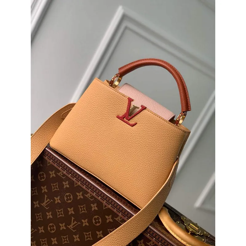 LV M20784 Louis Vuitton Capucines BB Handbag Wood Brown