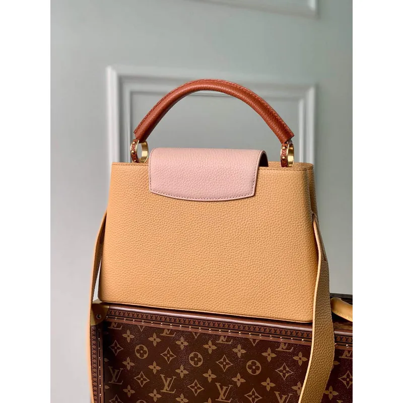 LV M20784 Louis Vuitton Capucines MM Handbag Wood Brown