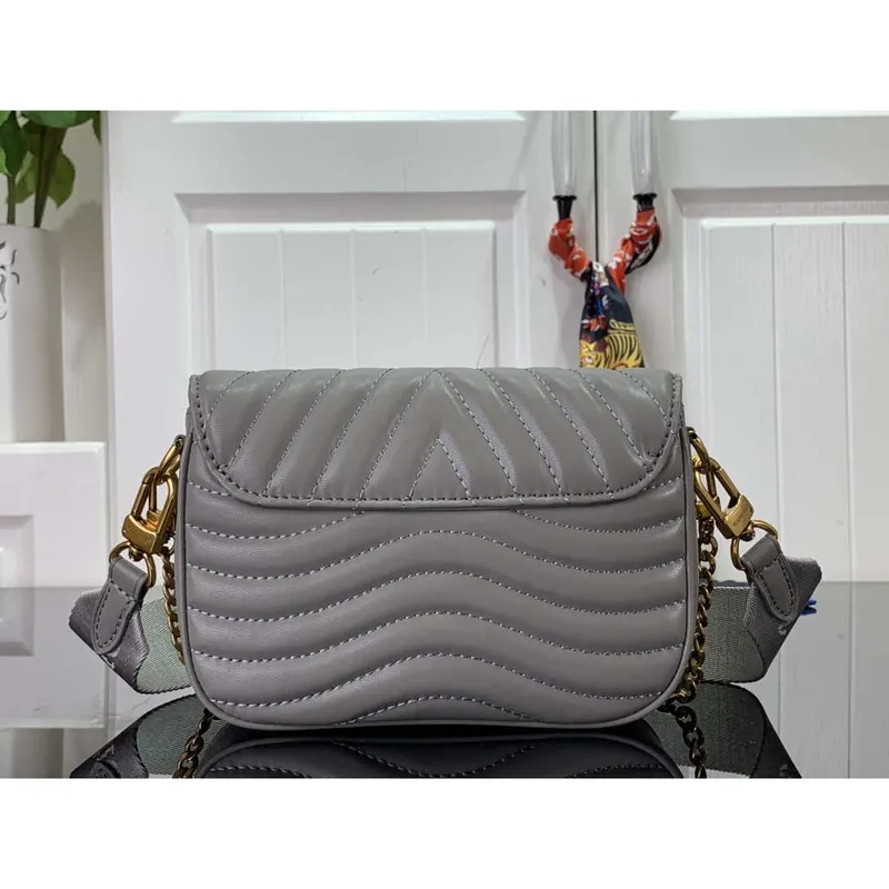 LV M56467 Louis Vuitton New Wave Multi Pochette Leather M56466 Gray