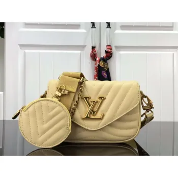 LV M56466 Louis Vuitton New Wave Multi Pochette Leather M56467 Light Yellow