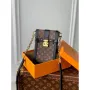LV M63913 Louis Vuitton Vertical Trunk Pochette Bag Black