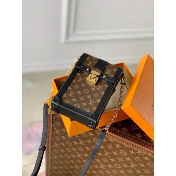 LV M63913 Louis Vuitton Vertical Trunk Pochette Bag Black