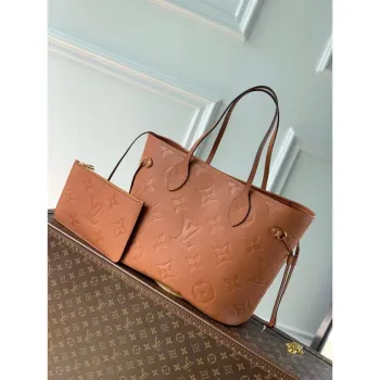 LV M45685 Louis Vuitton Neverfull MM Tote Bag Brown