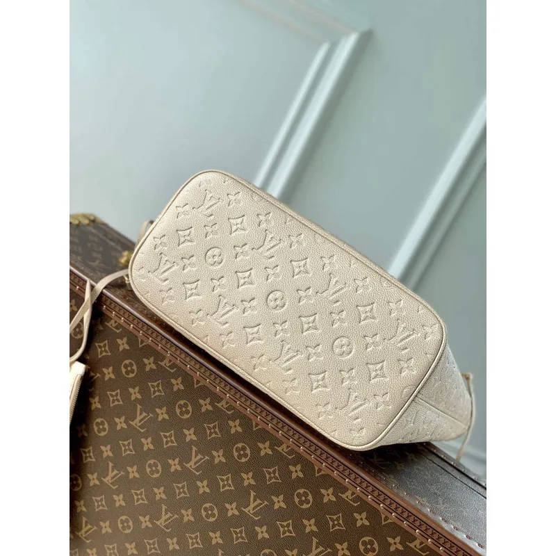 LV M46231 Louis Vuitton Neverfull MM Carryall Pale Beige