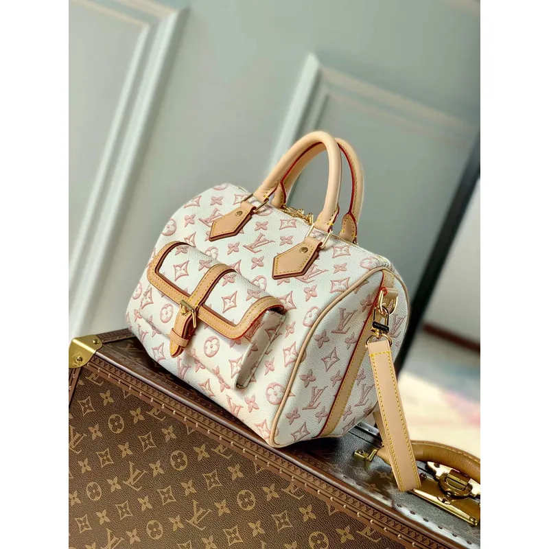 LV M20852 Louis Vuitton Speedy Bandouliere 25 Handbag White