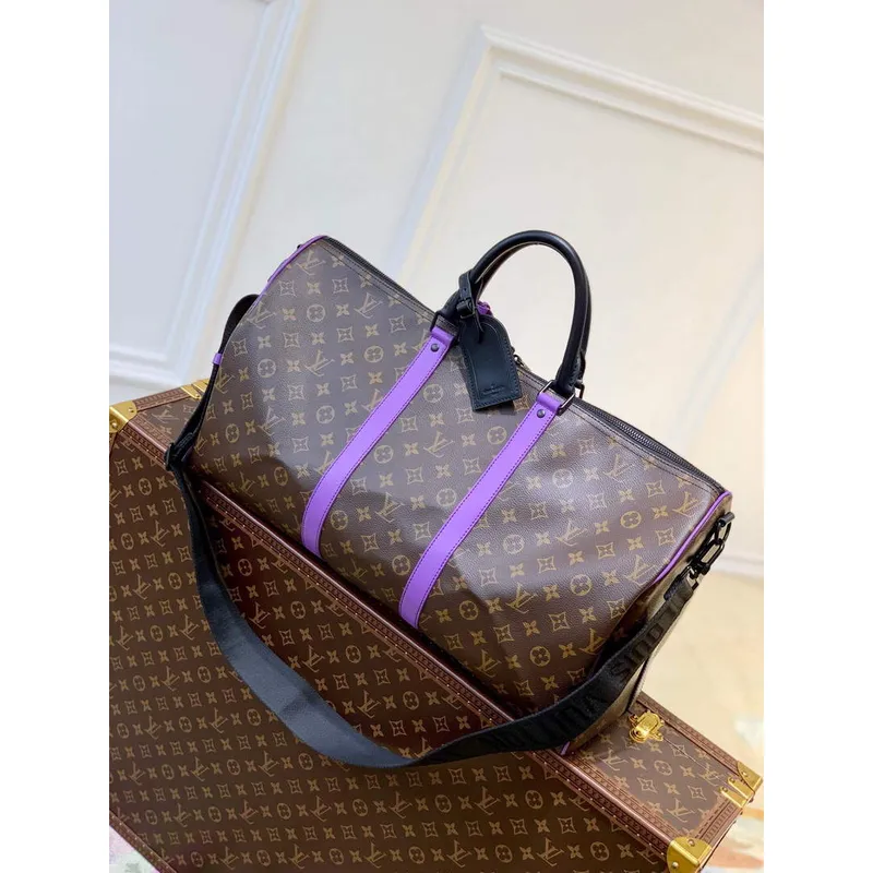 LV M46259 Louis Vuitton Keepall Bandouliere 50 Bag Purple