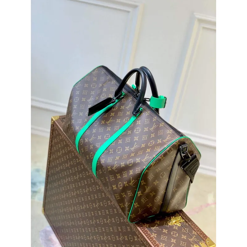 LV M46259 Louis Vuitton Keepall Bandouliere 50 Bag Minty Green