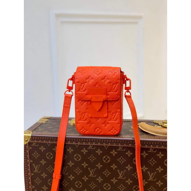 LV M81525 Louis Vuitton S LOCK Vertical Wearable Wallet Orange