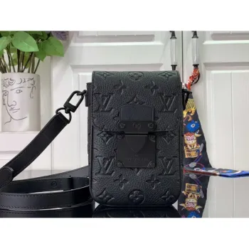 LV M81524 Louis Vuitton S Lock Vertical Wearable Wallet Black