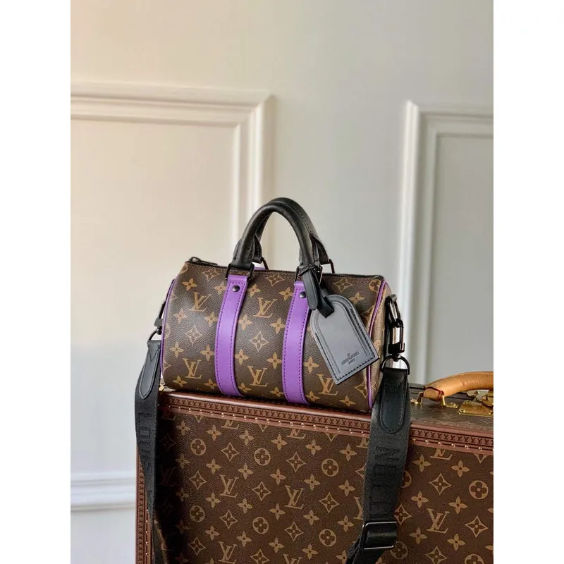 LV M46249 Louis Vuitton Keepall Bandouliere 25 Bag Purple