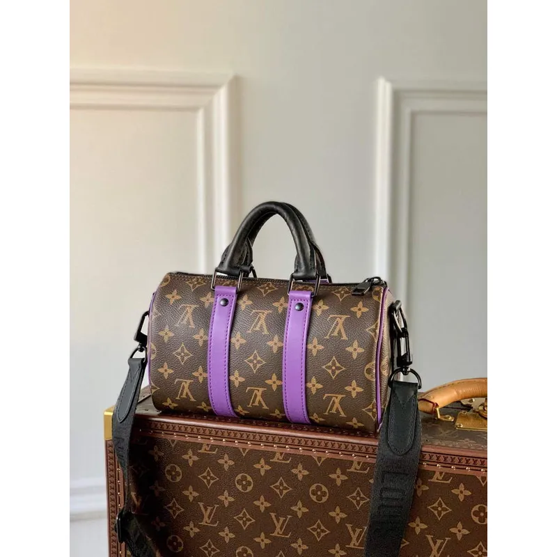 LV M46249 Louis Vuitton Keepall Bandouliere 25 Bag Purple